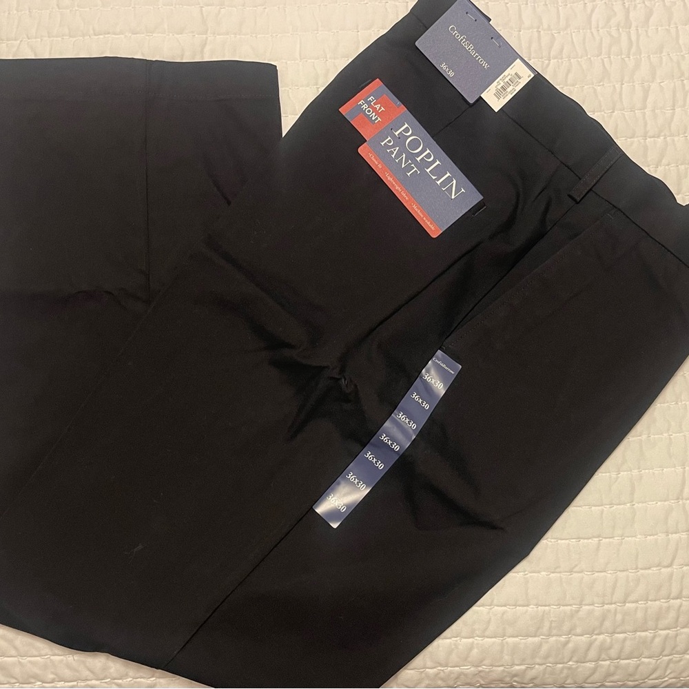 croft & barrow Black Poplin Dress Pants for Men